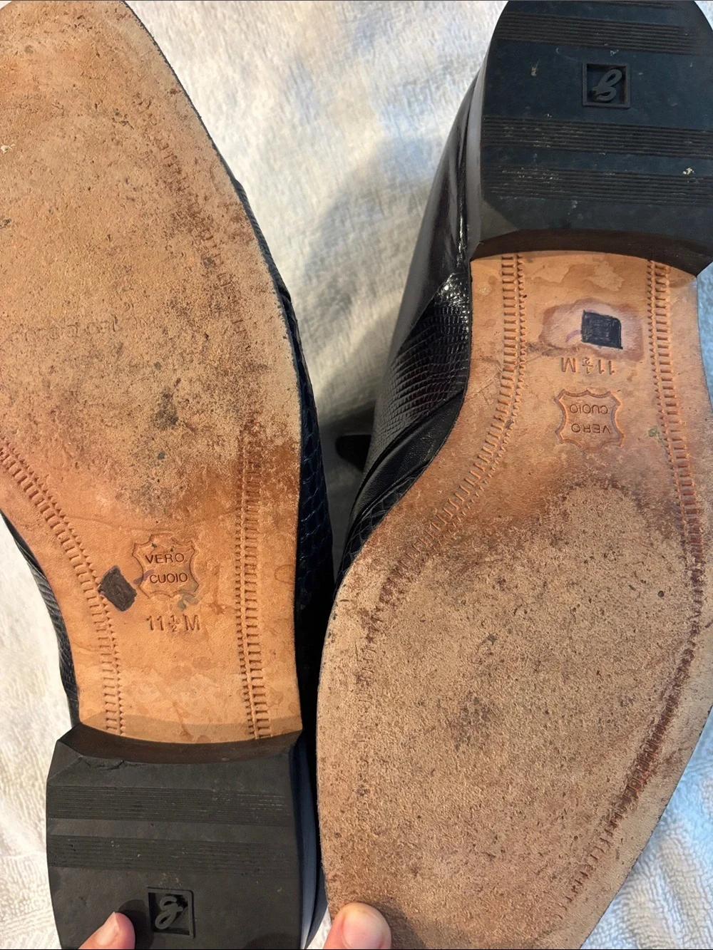 Men's Navy Snakeskin Slip-On Loafers